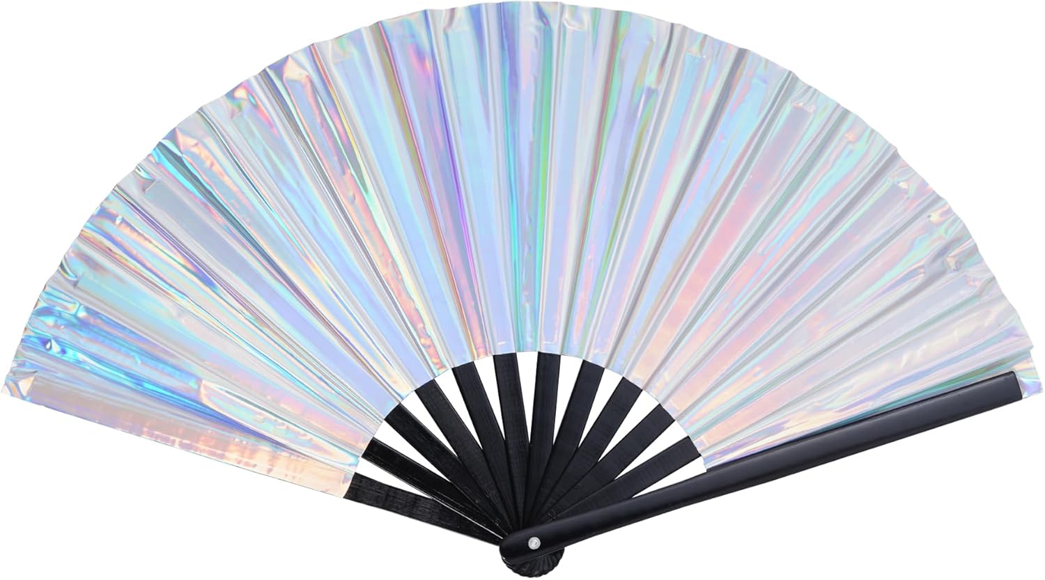 Large Silver Holographic Clack Fan – Perfect for Boots on the Ground Line Dance