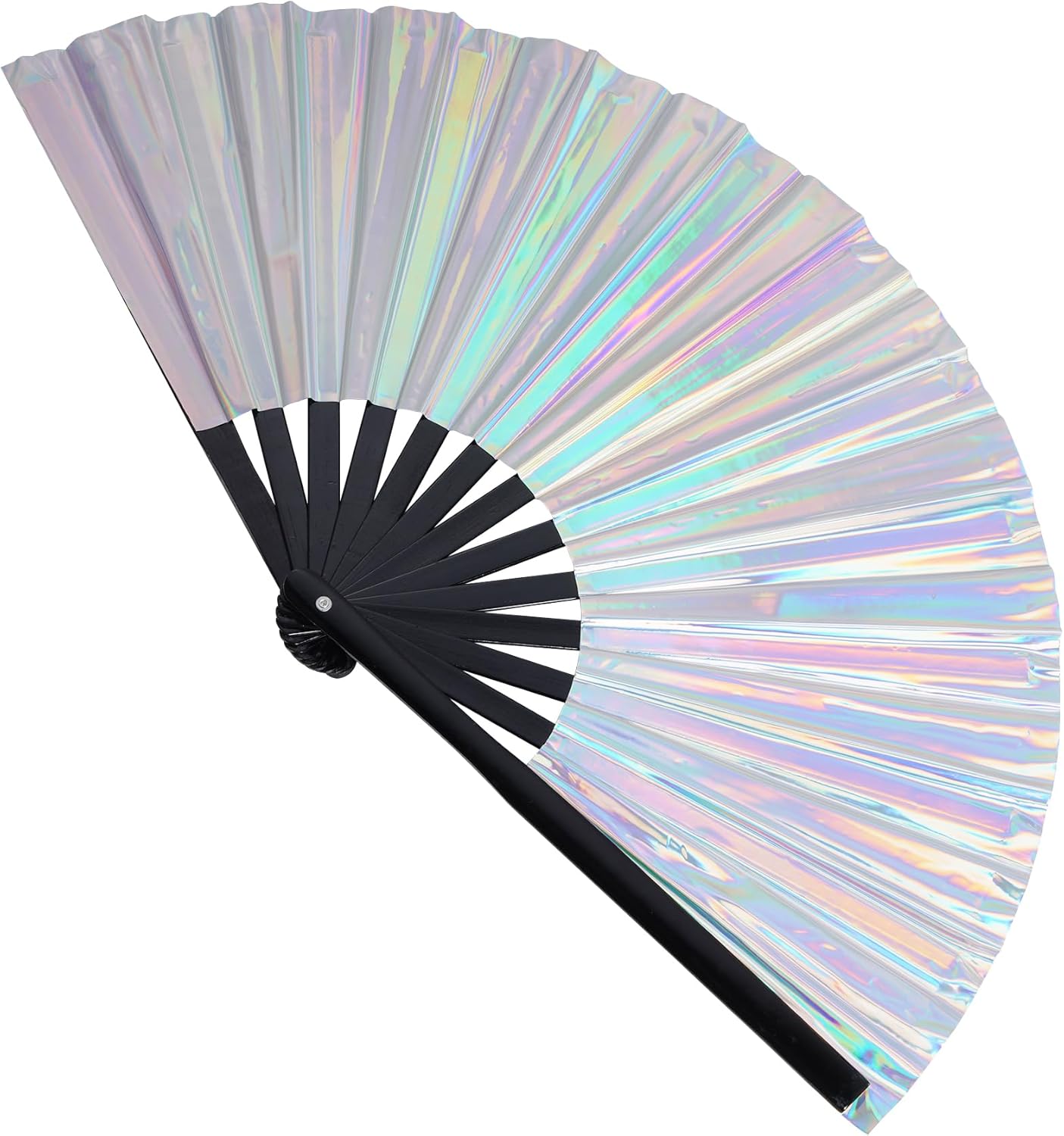 Large Silver Holographic Clack Fan – Perfect for Boots on the Ground Line Dance